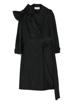 Viktor & Rolf bow-detail draped trench coat - Black