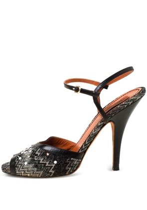 Missoni Pre-Owned 125mm embellishment zigzag pattern sandals - Black