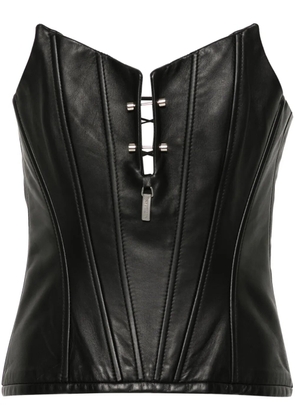 MITILIANE COUTURE piercings leather corset - Black