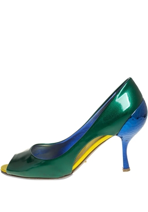 Sergio Rossi 80mm leather heeled pumps - Green