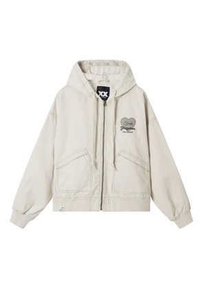 FINGERCROXX hooded embroidered jacket - Neutrals