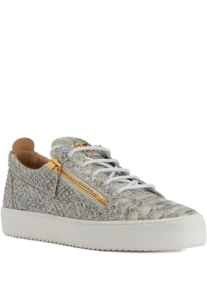 Giuseppe Zanotti Frankie snakeskin-effect sneakers - Grey