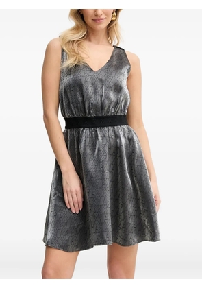 Armani Exchange logo-print V-neck mini dress - Black