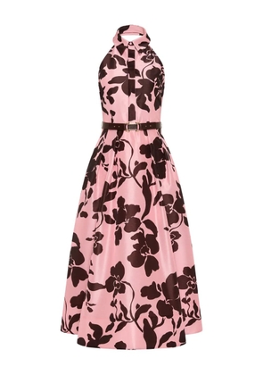Rebecca Vallance Connie halter-floral midi dress - Pink