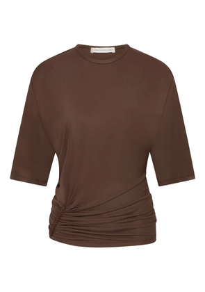 Christopher Esber Shibari ruche jersey T-shirt - Brown