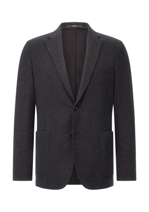 Boggi Milano micro-patterned single-breasted blazer - Blue