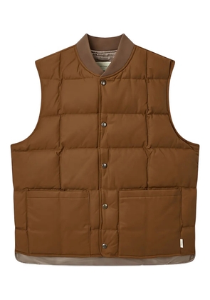 Man On The Boon. pocket quilted vest - Brown