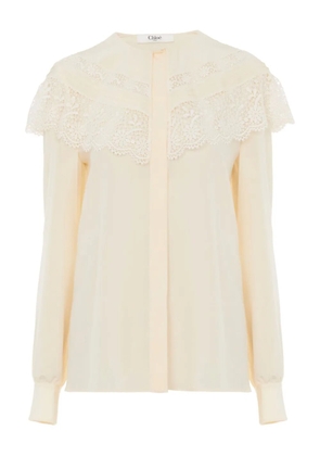 Chloé lace-trimmed blouse - White