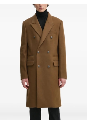 The Kooples double-breasted peak-lapel coat - Brown
