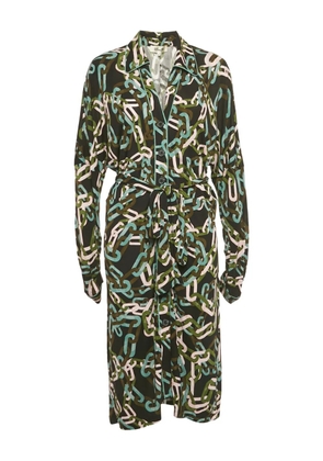 DVF Diane von Furstenberg chain print belted midi dress - Black