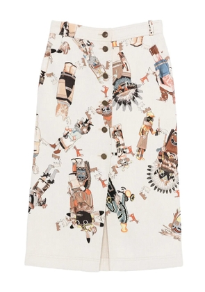 Hermès Pre-Owned 1990s Native American print skirt - Neutrals