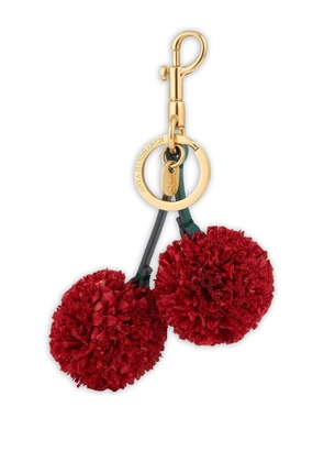 Anya Hindmarch cherry-charm pom-pom keyring - Red