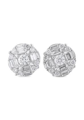 LB Exclusive 14K white gold diamond studded earrings - Silver