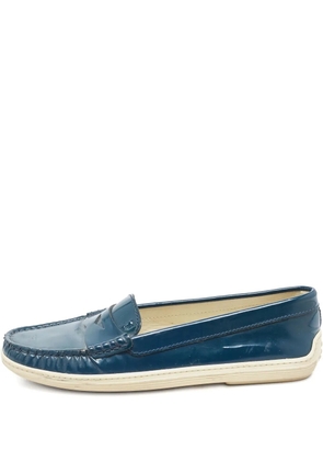 Tod's Vintage patent-leather loafers - Blue