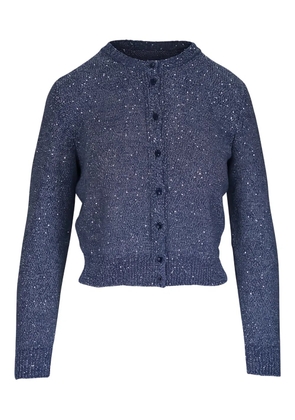 Akris button-front sequinned cardigan - Blue