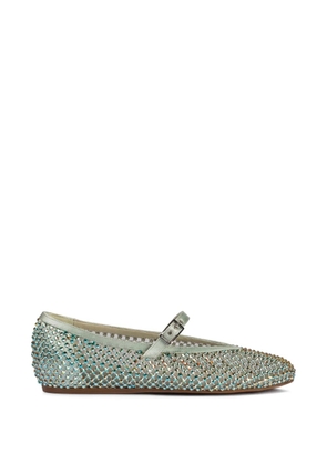Le Silla Gilda crystal-embellished ballerina shoes - Green