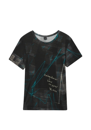 Y's printed crew-neck T-shirt - Black