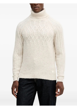 GUESS USA cable-knit roll-neck sweater - Neutrals