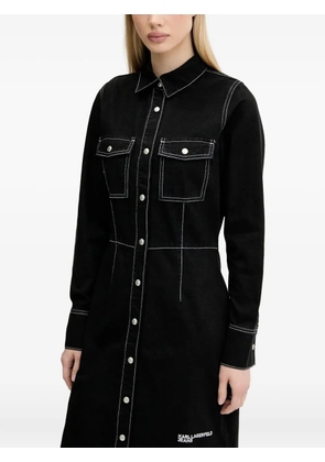 Karl Lagerfeld Jeans contrast-stitch mini shirt dress - Black