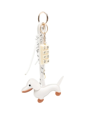 Manokhi dog-appliqué charm - White