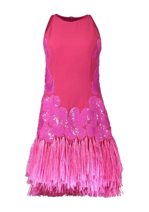 Naeem Khan sequin-embellished fringed mini dress - Pink