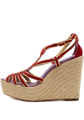 Hermès Pre-Owned 13mm wedge-heel espadrilles - Red