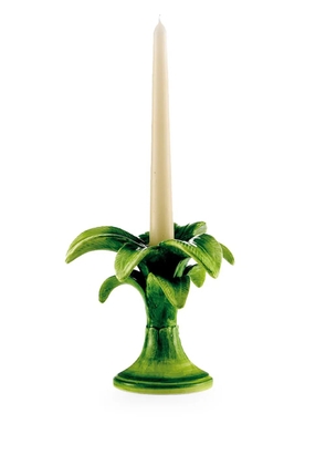 Les-Ottomans small Palm porcelain candle holder - Green