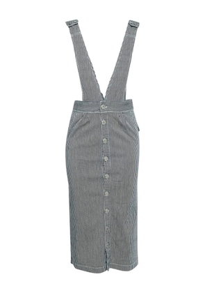 Maje stripe button denim dress - Navy Blue