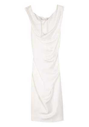 Vivienne Westwood Pre-Owned 2010s crepe draped midi dress - White