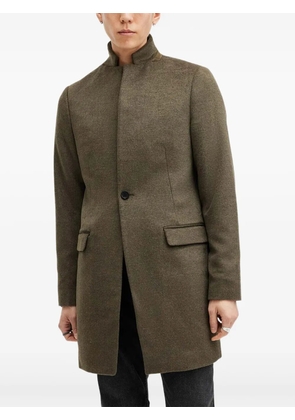 AllSaints high-neck single-breasted coat - Green