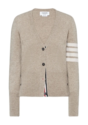 Thom Browne Shetland-wool 4-Bar jersey-stitch cardigan - Neutrals