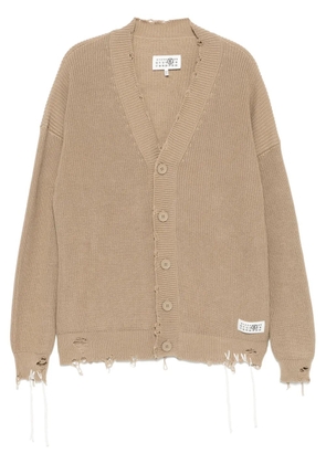 MM6 Maison Margiela distressed cardigan - Neutrals