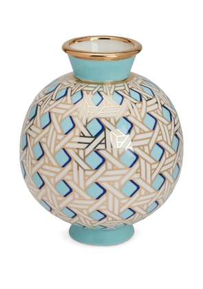 Jonathan Adler basketweave round vase (24cm) - White