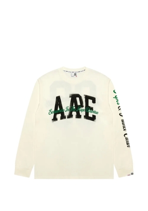 AAPE BY *A BATHING APE® long-sleeve printed T-shirt - Neutrals