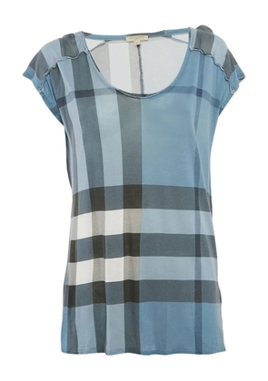 Burberry Pre-Owned 2010s plaid-print modal top - Blue