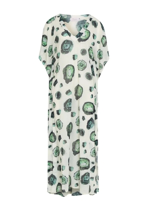 Brigitte graphic-print kaftan - White