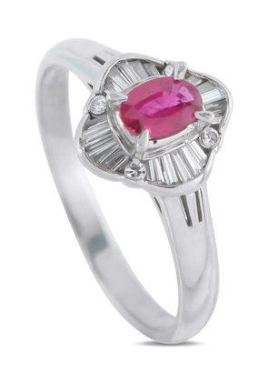 LB Exclusive platinum diamond and ruby ring - Silver