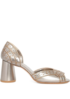 Sarah Chofakian 65mm Secret Garden cut-out sandals - Silver