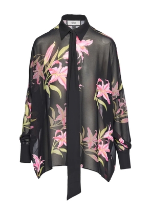 NISSA floral tie top - Black