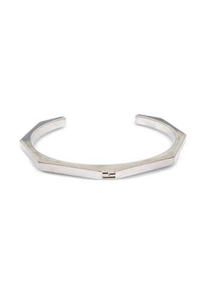 Fendi Pre-Owned FF-logo open-cuff bracelet - Metallic