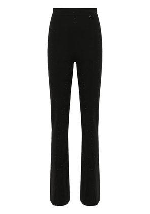 NISSA rhinestone-embellished slim-fit trousers - Black