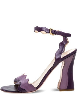Prada Pre-Owned 105mm scalloped-strap sandals - Purple