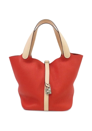 Hermès Pre-Owned 2016 Bicolor Clemence and Swift Picotin Lock 22 handbag - Red