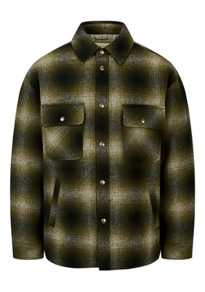 Man On The Boon. checked padded overshirt - Green