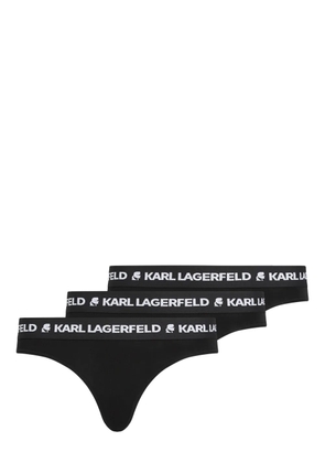 Karl Lagerfeld logo-waistband thong (pack of three) - Black