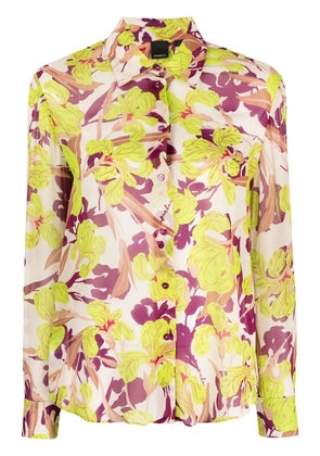 PINKO floral-print button-up shirt - Purple