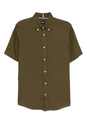 BOSS logo-embroidered shirt - Green
