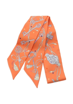 Hermès Pre-Owned 2020s es Cles A Pois printed scarf - Orange