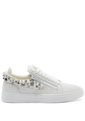 Giuseppe Zanotti GZ94 stud-embellished double-zip low-top sneakers - White