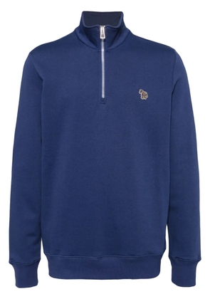 PS Paul Smith zebra logo zip-neck sweatshirt - Blue